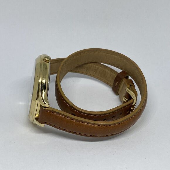 Michael Kors Slim Runway MK2327 Women's Brown Leather Analog Dial Watch UC624 - Picture 9 of 12